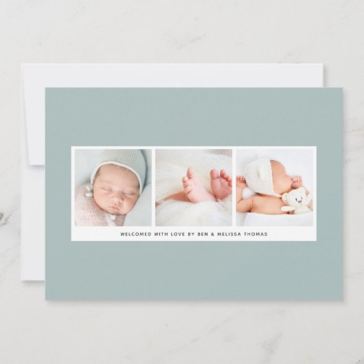 Faire-part Instantané | Naissance moderne Décontractée de deu (Dos)