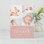 Faire-part Introduction classique | Naissance multiphoto (Debout devant)