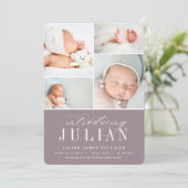 Faire-part Introduction classique | Naissance multiphoto (Debout devant)