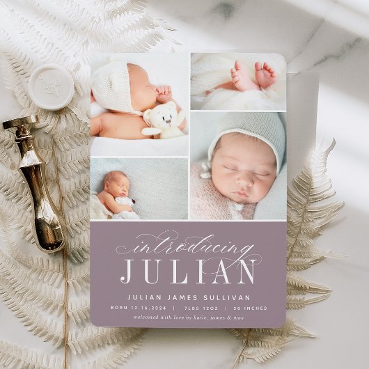 Faire-part Introduction classique | Naissance multiphoto