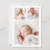 Faire-part Introduction Multi Photo Gold Script naissance (Dos)