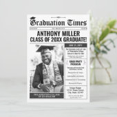Faire-part Invitation de diplôme de journal person (Debout devant)