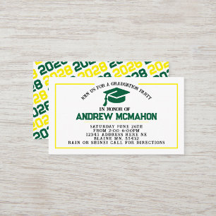 Faire-part Invitation de diplômes Jaune vert Insér