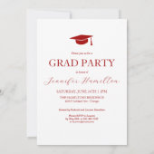 Faire-part Invitation de la fête de graduation pho (Dos)