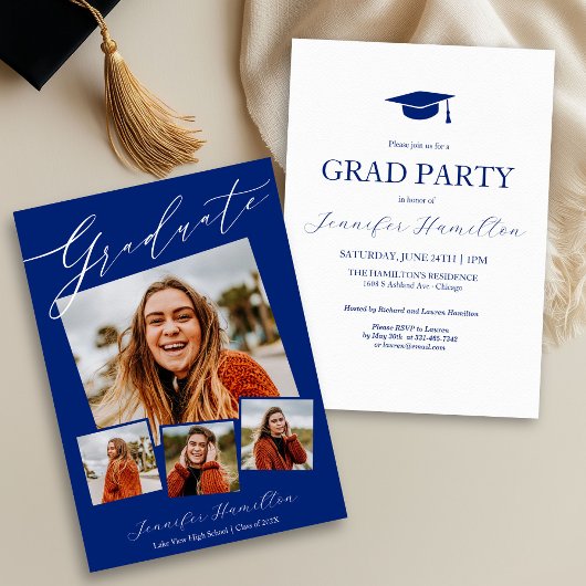Faire-part Invitation de la fête de graduation pho