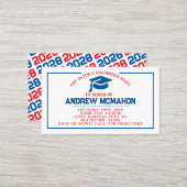 Faire-part Invitation Red & Blue Graduation Insére