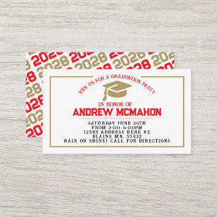 Faire-part Invitation Red & Gold