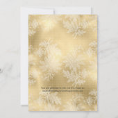 Faire-part Invité de mariage à fleurs bleues royales et or ré (Dos)