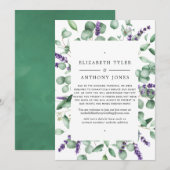 Faire-part Invité de mariage réduit à la lavande d'eucalyptus (Devant / Derrière)