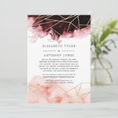 Faire-part Invités de Mariage à tarif réduit Burgundy & Blush (Debout devant)