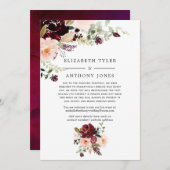 Faire-part Invités de mariage réduits aux fruits et blush de  (Devant / Derrière)