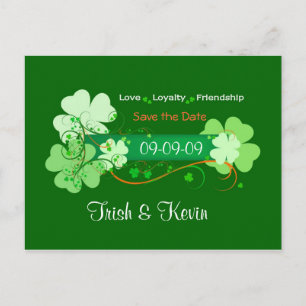 Faire-part Irish Wedding Enregistrer la date Carte postale