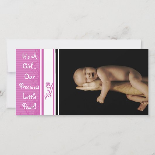 Faire-part It's A Girl... Our Precious Little Pearl (Devant)