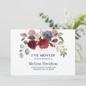 Faire-part J’ai déménagé la Bourgogne en botanique florale en (Debout devant)
