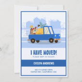 Faire-part J’ai déménagé ma voiture bleue sur la route (Devant)