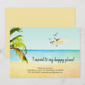 Faire-part J'ai déménagé à Mon Happy Place à la plage Nouvell (Devant / Derrière)
