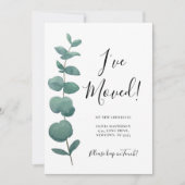 Faire-part J'ai déménagé Changement d'adresse Eucalyptus  (Devant)