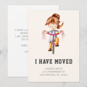 Faire-part J'ai déménagé Changement d'adresse fille (Devant / Derrière)