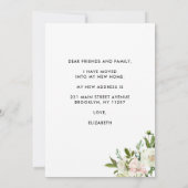 Faire-part J'ai déménagé Elégant Floral Botanical Peony Movin (Dos)