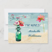 Faire-part J'ai déménagé Élégant Pastel Floral Budget Move (Devant)