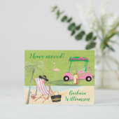 Faire-part J'ai déménagé Golf Beach Budget FLAT Move (Debout devant)