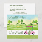 Faire-part J'ai déménagé Golf Panier Greens Sun Budget Move (Devant / Derrière)