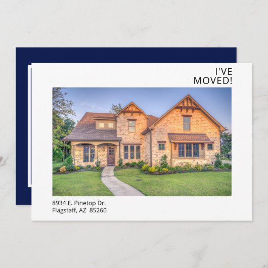 Faire-part J'ai déménagé une photo moderne (Devant / Derrière)