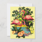 Faire-part J'ai déplacé des Flamants roses côté piscine (Devant)