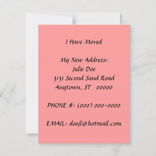 Faire-part J'ai déplacé des Flamants roses côté piscine (Dos)