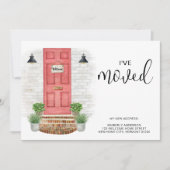 Faire-part J'ai déplacé une nouvelle adresse aquarelle rouge (Devant)