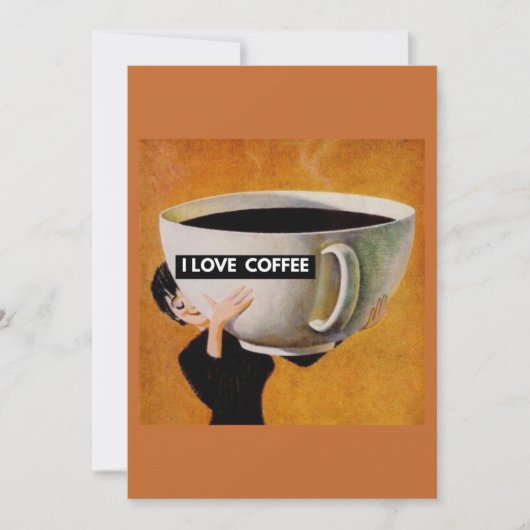 Faire-part J'aime le café rétro (Devant)