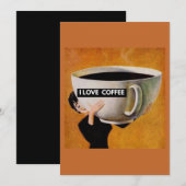 Faire-part J'aime le café rétro (Devant / Derrière)