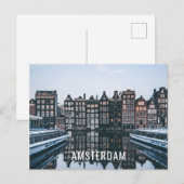 Faire-part J'aime le voyage d'Amsterdam la carte postale (Devant / Derrière)