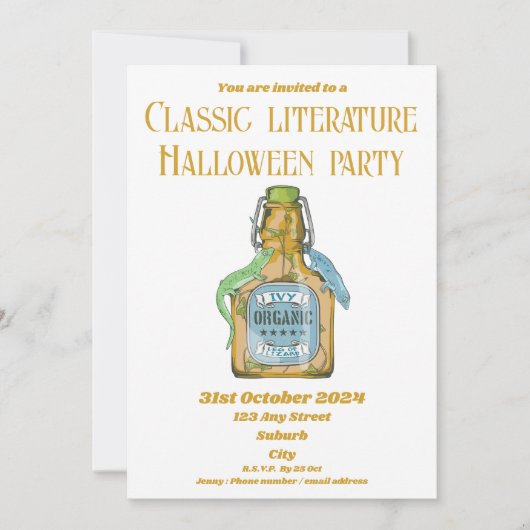 Faire-part Jambe du lézard Shakespeare Macbeth (Devant)