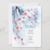 Faire-part Japonais Sakura Blossoms Branche ciel bleu (Dos)