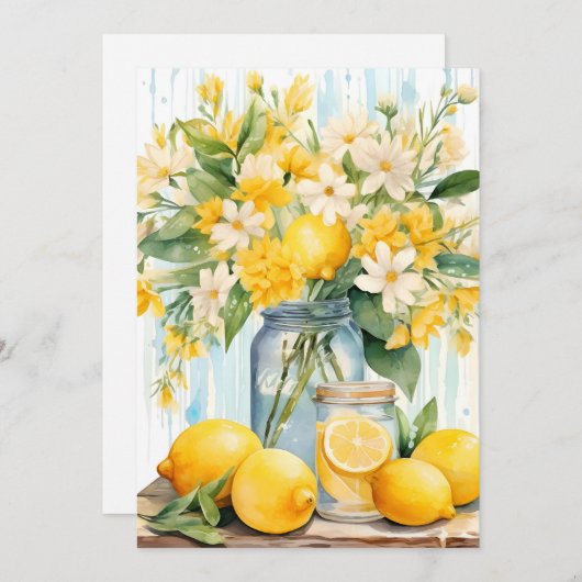 Faire-part Jar à fleurs de citron d'été (Devant / Derrière)