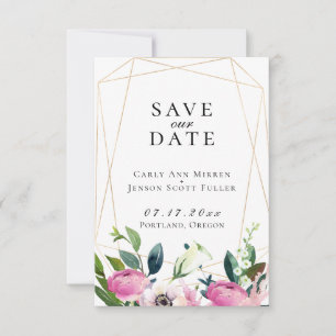 Faire-part Jardin à bijoux Floral Économisez La Date