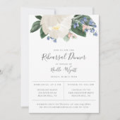 Faire-part Jardin Blanc Fleurs Lumière Bleu Clair Dîner de Ré (Devant)