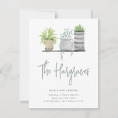 Faire-part Jardin Cultivé Moderne Vert Botanique Mouvement (Devant)