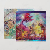 FAIRE-PART JARDIN DES OMBRES PERDUES - DRAGON ROUGE VOL (Devant / Derrière)