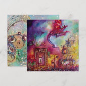 FAIRE-PART JARDIN DES OMBRES PERDUES - DRAGON ROUGE VOL (Devant / Derrière)