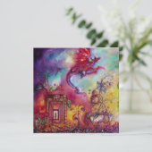 FAIRE-PART JARDIN DES OMBRES PERDUES - DRAGON ROUGE VOL (Debout devant)