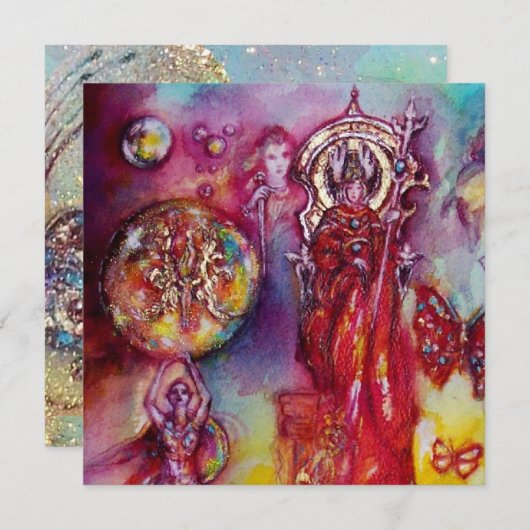 FAIRE-PART JARDIN DES OMBRES PERDUES, FÉES ET PAPILLONS (Devant / Derrière)