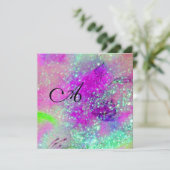 Faire-part JARDIN DES OMBRES PERDUES -monogramme, bleu violet (Debout devant)