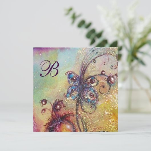 Faire-part JARDIN DES OMBRES PERDUES -Monogramme PAPILLON (Debout devant)