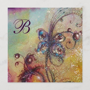 Faire-part JARDIN DES OMBRES PERDUES, Monogramme papillon Or