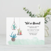 Faire-part Jardin intérieur Cactus Nous avons déménagé Nouvel (Debout devant)