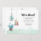 Faire-part Jardin intérieur Cactus Nous avons déménagé Nouvel (Devant / Derrière)