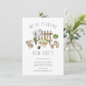 Faire-part Jardinage Planter de nouvelles racines Moving Fair (Debout devant)