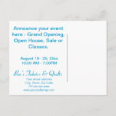 Faire-part jaune de magasin d'art d'édredon de (Dos)